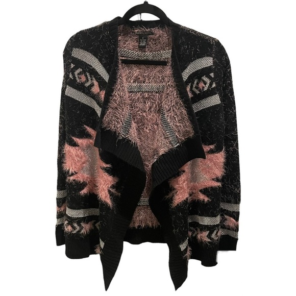 BCBG MaxAzria Waterfall Open Front Oversized Cardigan Sweater Southwestern Sz S - Picture 3 of 7